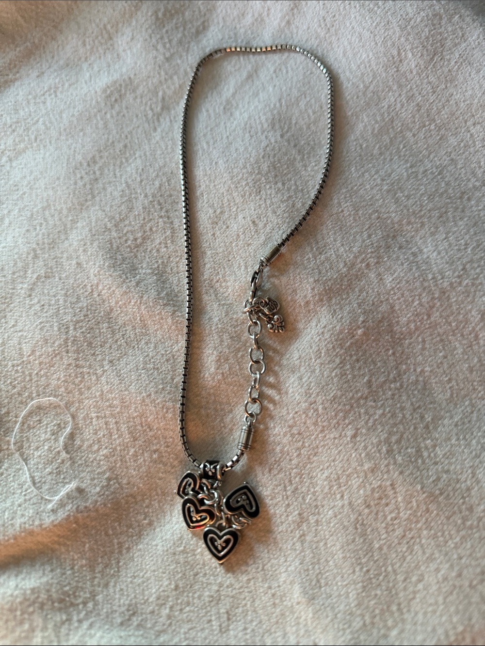 Brighton Silver Heart Cluster Necklace